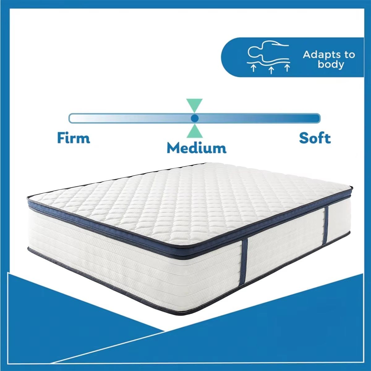 Queen Size Gel Memory Foam Hybrid Mattress  Pressure Relief Medium Firm Comfort And Motion Isolatio 4