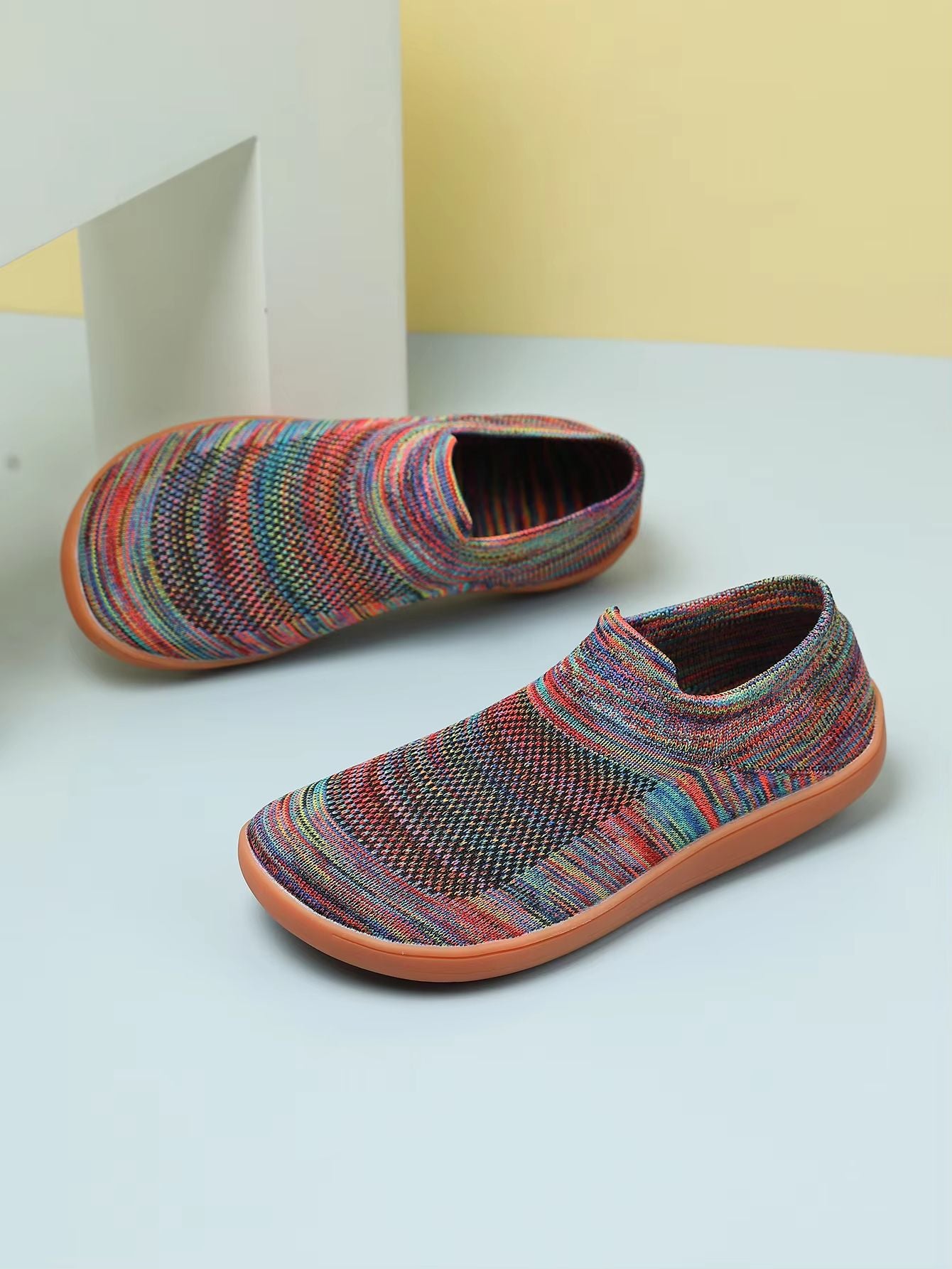 Womens ColorBlock Barefoot Sneakers  Lightweight Breathable Knitted Walking Shoes 4