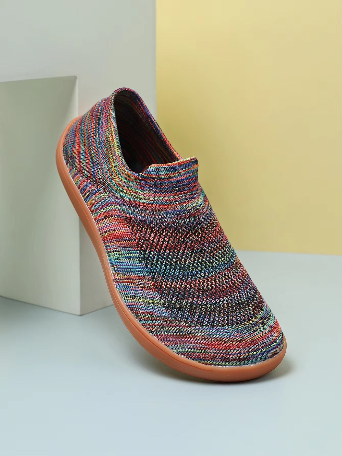 Womens ColorBlock Barefoot Sneakers  Lightweight Breathable Knitted Walking Shoes 5