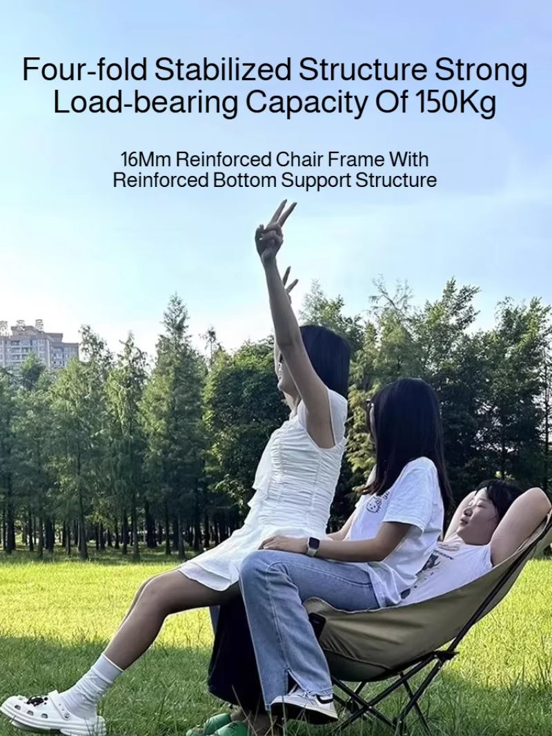 Portable Folding Recliner Chair With Curved Headrest And Leg Rest  Easy Storage Comfort Seat 3
