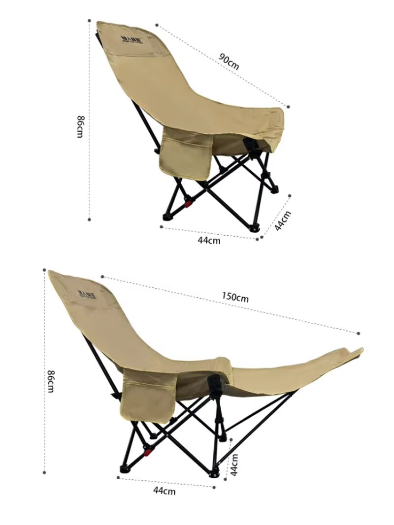 Portable Folding Recliner Chair With Curved Headrest And Leg Rest  Easy Storage Comfort Seat 5