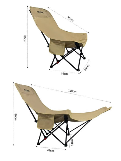 Portable Folding Recliner Chair With Curved Headrest And Leg Rest  Easy Storage Comfort Seat 5
