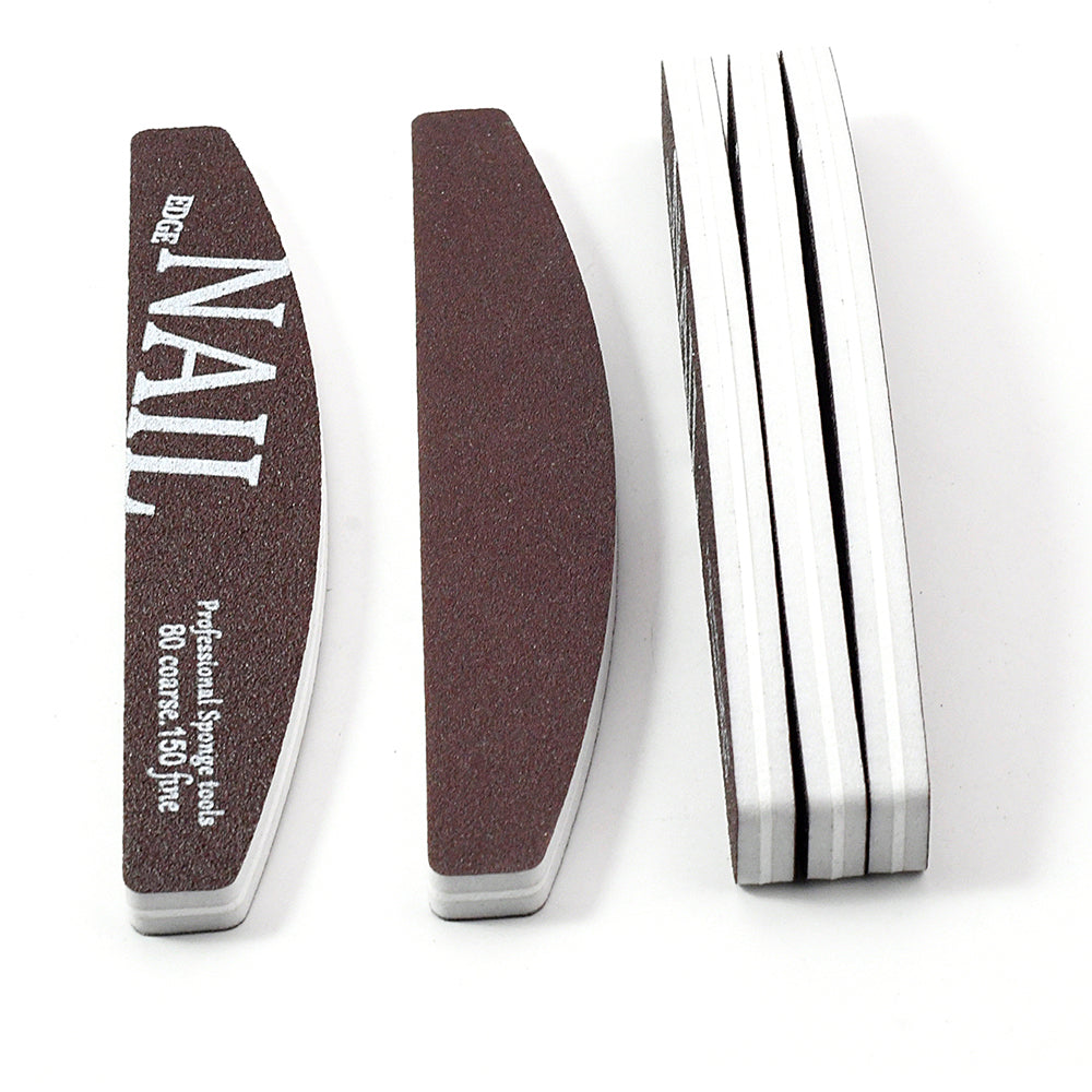 Professional Nail File Buffer 80150 Grit Thick Coffee Lime Trimmer Manicure Pedicure Shaping Remova 1