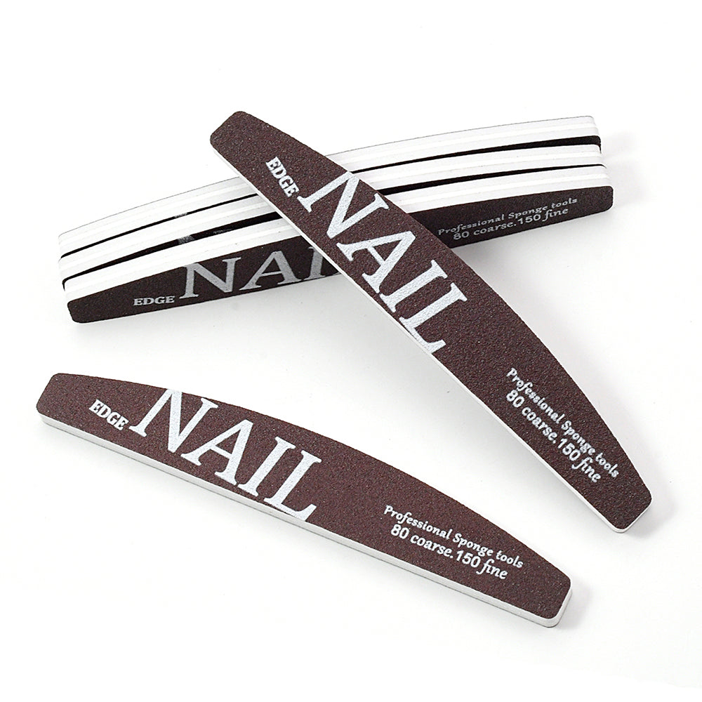 Professional Nail File Buffer 80150 Grit Thick Coffee Lime Trimmer Manicure Pedicure Shaping Remova 2