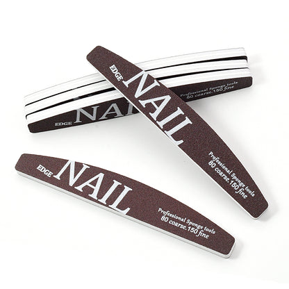 Professional Nail File Buffer 80150 Grit Thick Coffee Lime Trimmer Manicure Pedicure Shaping Remova 2