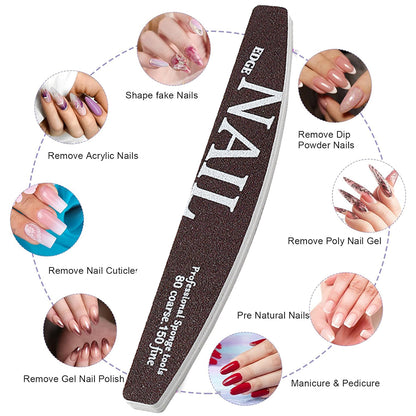 Professional Nail File Buffer 80150 Grit Thick Coffee Lime Trimmer Manicure Pedicure Shaping Remova 3