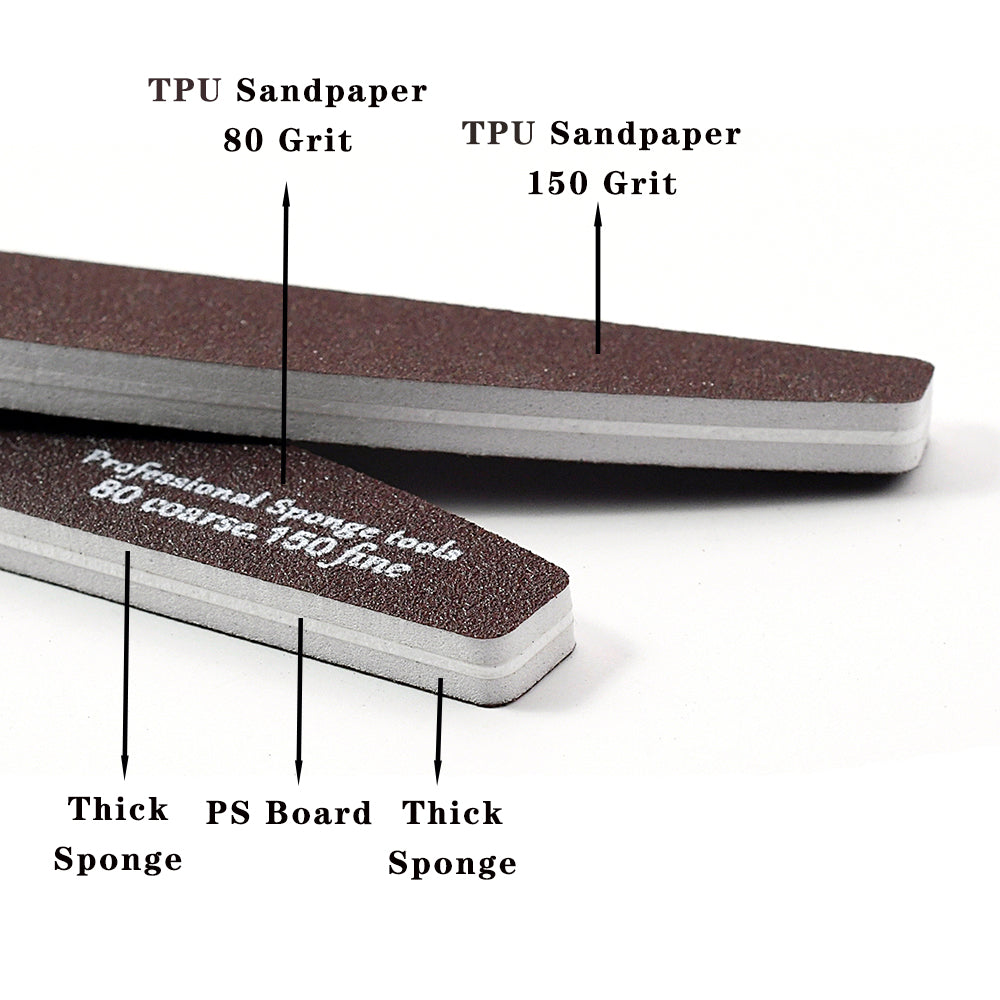 Professional Nail File Buffer 80150 Grit Thick Coffee Lime Trimmer Manicure Pedicure Shaping Remova 4