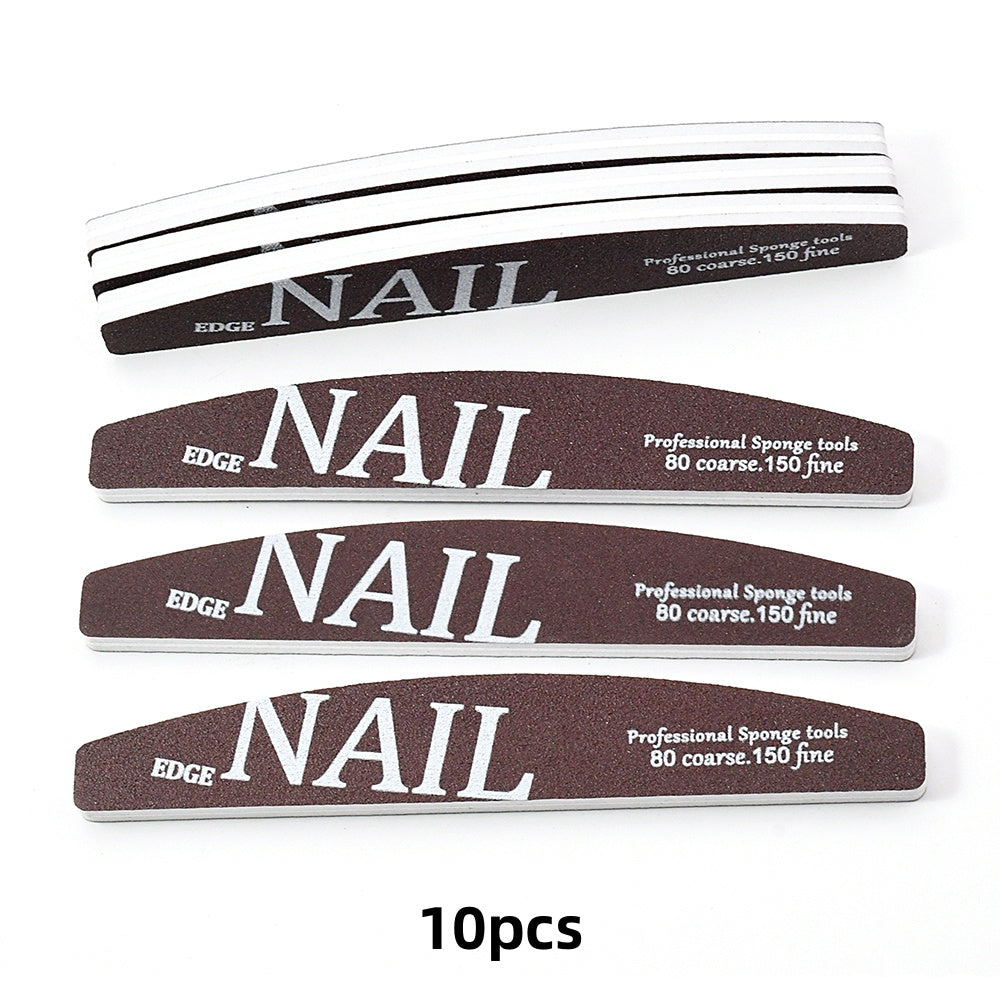 Professional Nail File Buffer 80150 Grit Thick Coffee Lime Trimmer Manicure Pedicure Shaping Remova 7