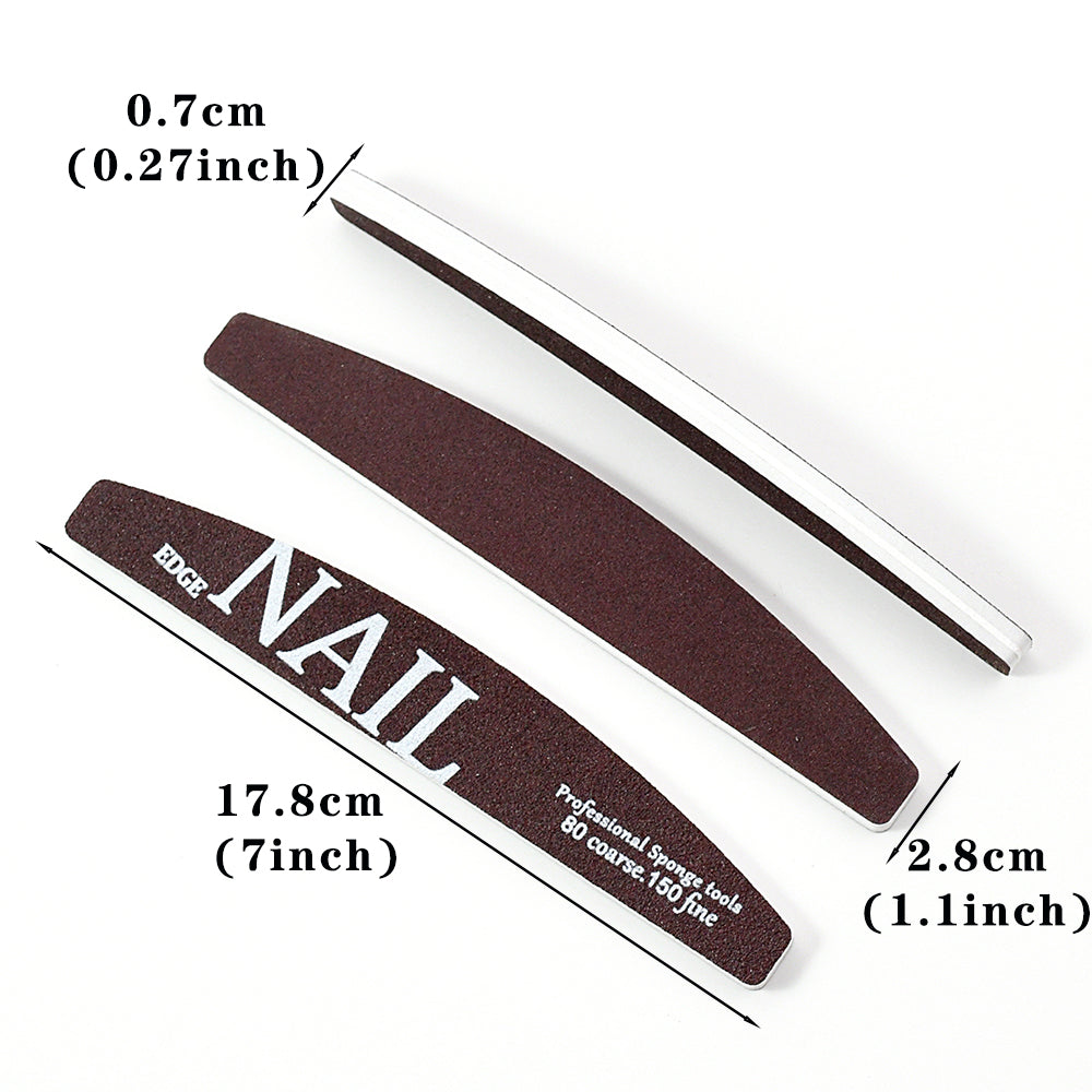 Professional Nail File Buffer 80150 Grit Thick Coffee Lime Trimmer Manicure Pedicure Shaping Remova 5