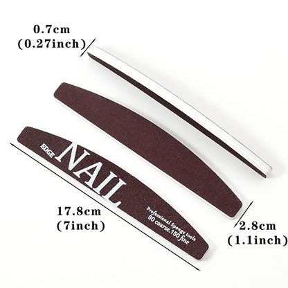 Professional Nail File Buffer 80150 Grit Thick Coffee Lime Trimmer Manicure Pedicure Shaping Remova 5
