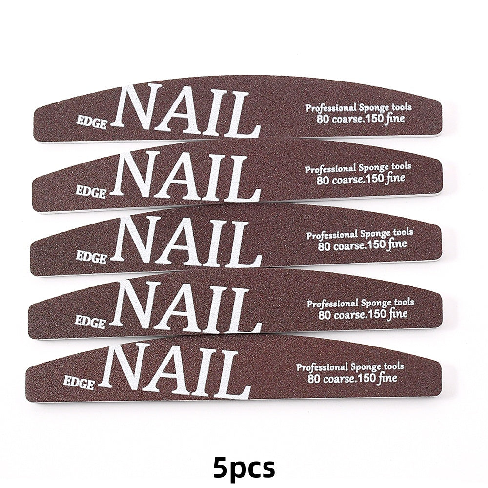 Professional Nail File Buffer 80150 Grit Thick Coffee Lime Trimmer Manicure Pedicure Shaping Remova 6