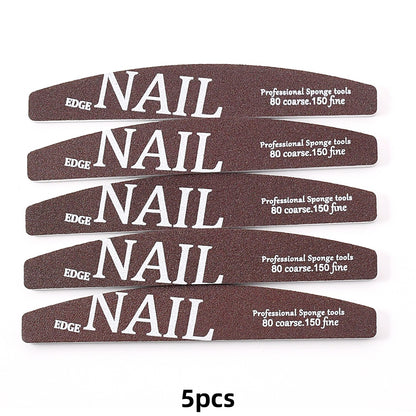 Professional Nail File Buffer 80150 Grit Thick Coffee Lime Trimmer Manicure Pedicure Shaping Remova 6