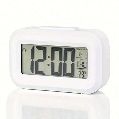 Smart Digital Alarm Clock With Large LCD Display Shows Time Temperature Calendar  Date For Bedroom  7