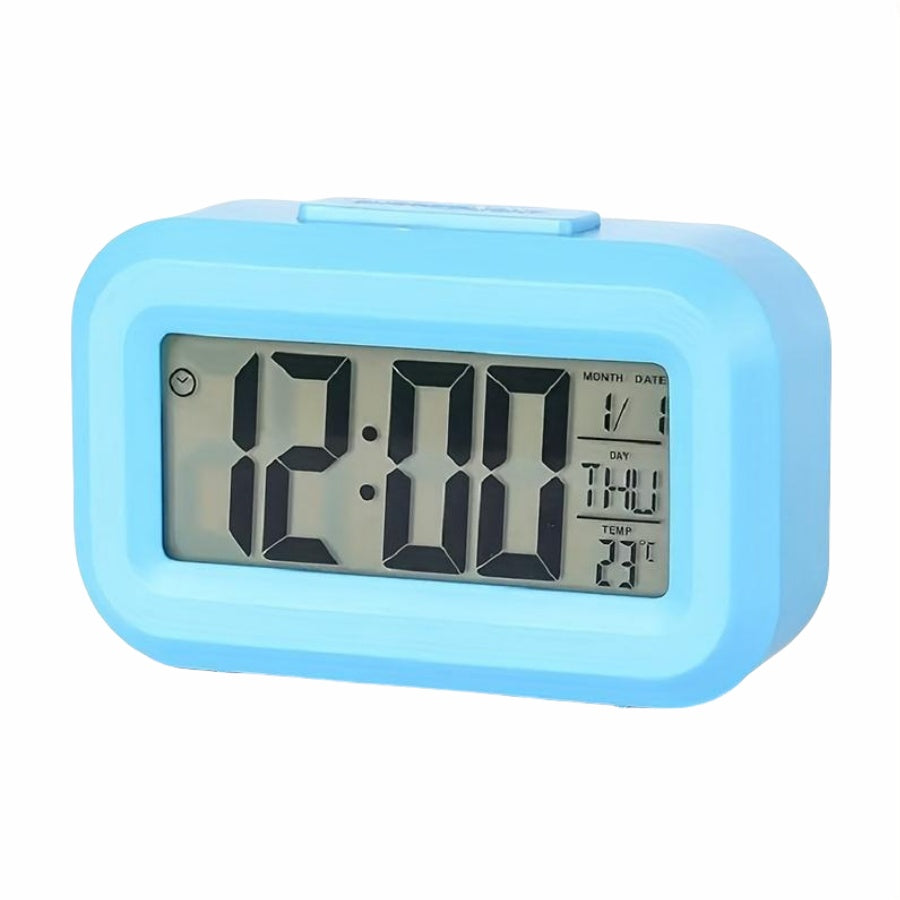 Smart Digital Alarm Clock With Large LCD Display Shows Time Temperature Calendar  Date For Bedroom  8