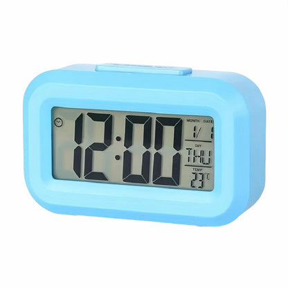 Smart Digital Alarm Clock With Large LCD Display Shows Time Temperature Calendar  Date For Bedroom  8