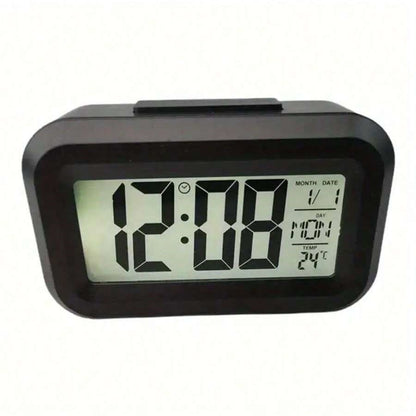 Smart Digital Alarm Clock With Large LCD Display Shows Time Temperature Calendar  Date For Bedroom  10
