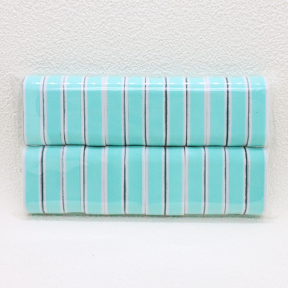 Green Core Nail Buffers Oval Sponge, Double-Sided Manicure Polishing Tools, Portable Shaping Durable Nail Care Equipment