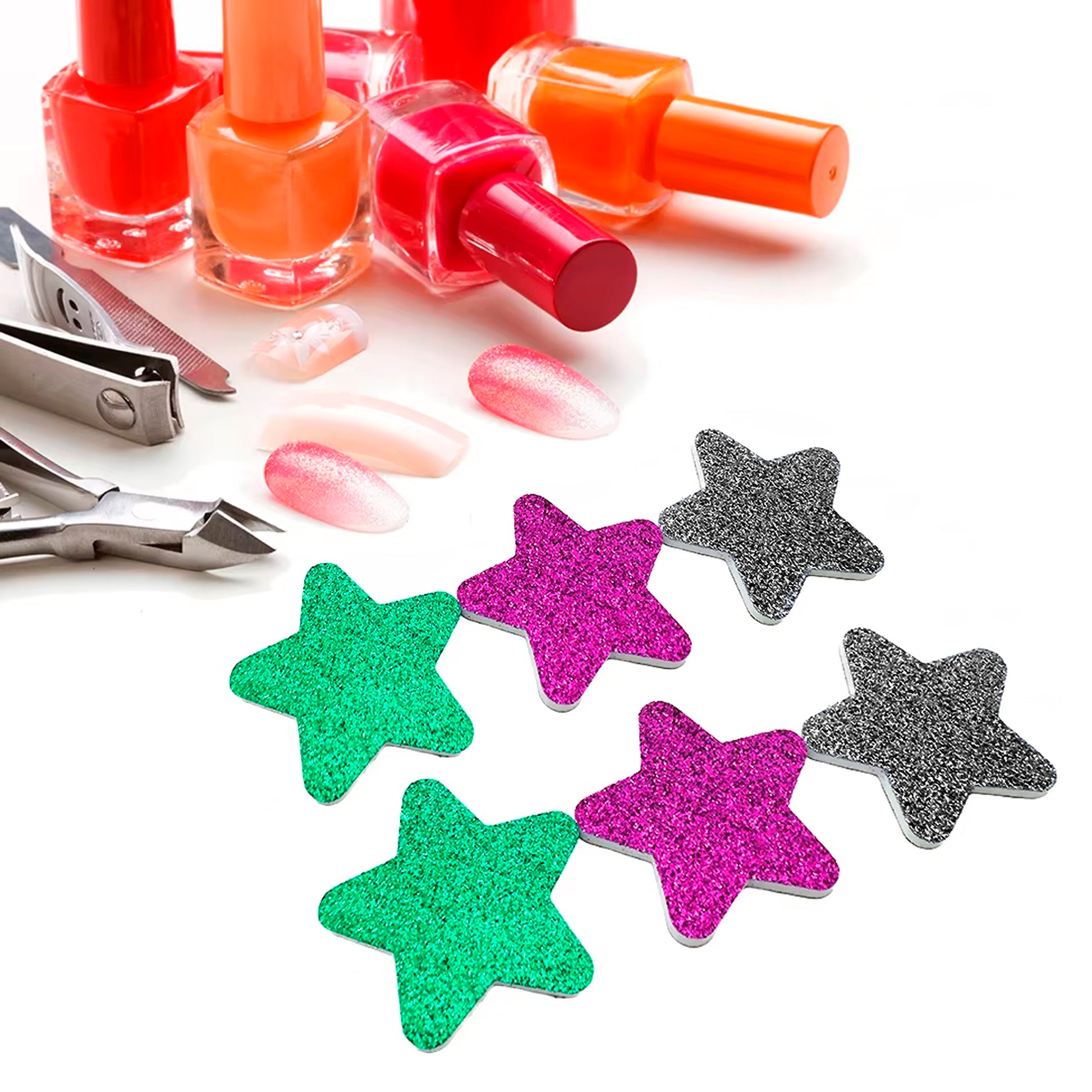 Christmas Nail File Set Pentacle Design, Nail Art Files Gel Polisher, Professional Pedicure Manicure Supplies