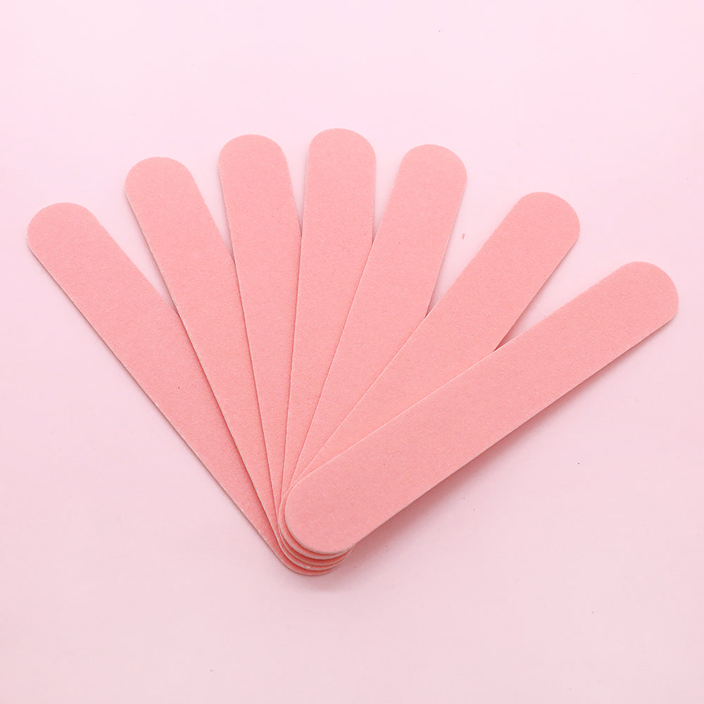 Pink Wooden Nail Files 8.5cm Manicure Tool, Eco Friendly Reusable Buffing Stick for Nails Care Beauty Salon Use