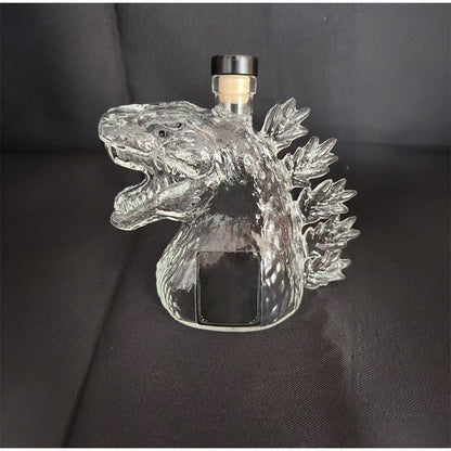 330ML Whiskey Decanter Bottle, Walking Dinosaur Monster Art Statue Glass Container, Unique Holiday Gift for Father