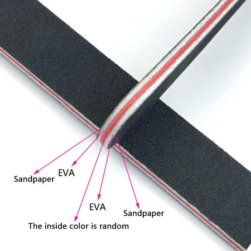 Professional Nail Buffer Nailfile Black Sandpaper, Strong Straight Lime, 100 180 Angle Buffing Sanding Files for Salon