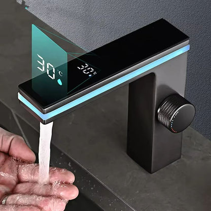 SmartFlow Digital Display LED Bathroom Faucet – Brass Basin Mixer Tap with Hot & Cold Control
