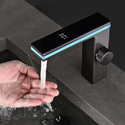 SmartFlow Digital Display LED Bathroom Faucet  Brass Basin Mixer Tap With Hot  Cold Control 8