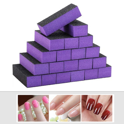 Sponge Nail Buffer Block, 3 Ways Sanding Buffing, Nail File Polishing Buffers for Professional Fingernail Art