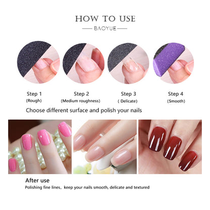 Sponge Nail Buffer Block 3 Ways Sanding Buffing Nail File Polishing Buffers For Professional Finger 2