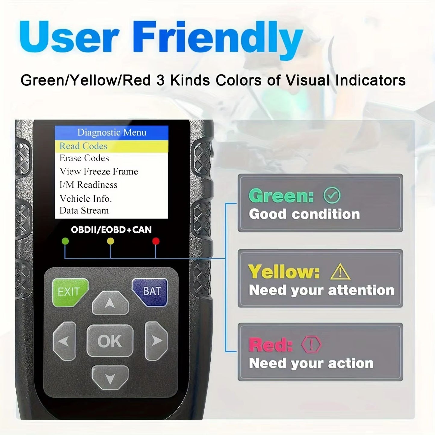 ProScan OBD2 Scanner With Voltage Tester  Engine Fault Code Reader  EOBD CAN Diagnostic Tool 3