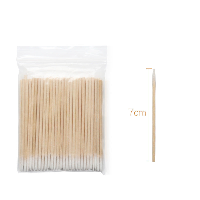Wood Cotton Swab Clean Sticks For Nails Art Cuticle Pusher Head Manicure Corrector Nail Polish Remo 5