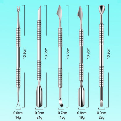 Double-ended Stainless Steel Cuticle Pusher, Nail Manicure Remover, Professional Sticks Nail Art Tools for Cuticle Care