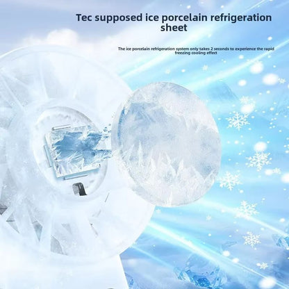 FrostFlow Portable Mini Fan  USB Rechargeable Handheld Cooling Fan With Ice Compress  LED Display 2