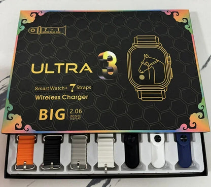 New Watch10 Ultra 3 Smartwatch 7 Watch Straps 22 HD AMOLED Circular Screen ECG Monitoring Reloj Int 6
