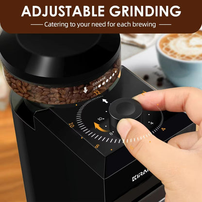 BrewMaster Automatic Burr Coffee Grinder  Electric Bean Grinder With 28 Adjustable Settings For Esp 2