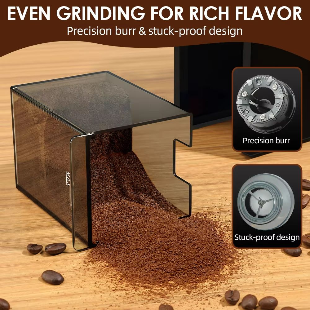 BrewMaster Automatic Burr Coffee Grinder  Electric Bean Grinder With 28 Adjustable Settings For Esp 3