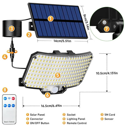 Ultimate Solar Security Lights Outdoor with Motion Sensor & Remote, 234LED IP65 Waterproof Flood Light for Yard, Garden