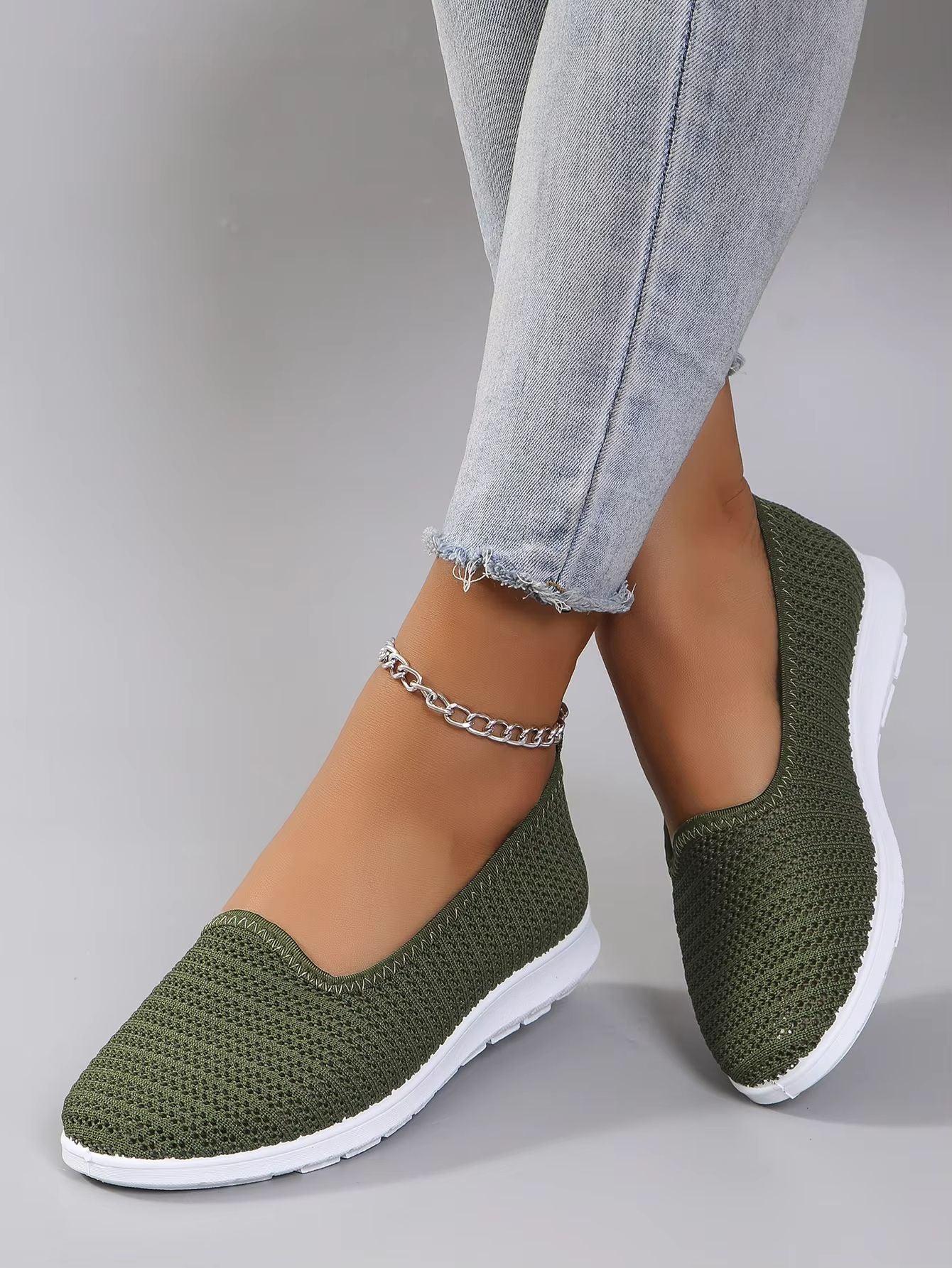 BreezeWalk Womens Breathable Mesh Flats  Lightweight Casual Sneakers For Everyday Comfort 4