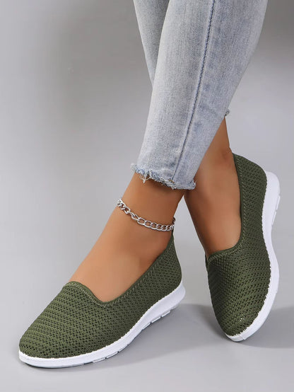 BreezeWalk Womens Breathable Mesh Flats  Lightweight Casual Sneakers For Everyday Comfort 4