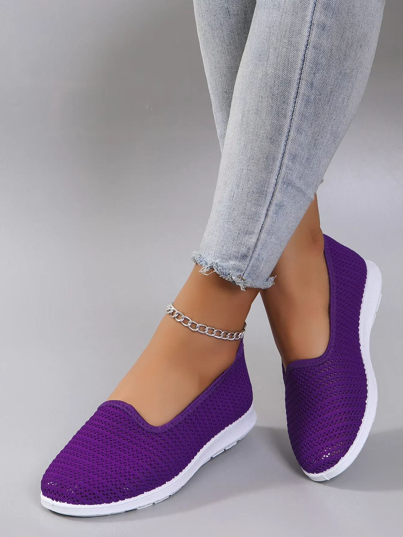 BreezeWalk Womens Breathable Mesh Flats  Lightweight Casual Sneakers For Everyday Comfort 5