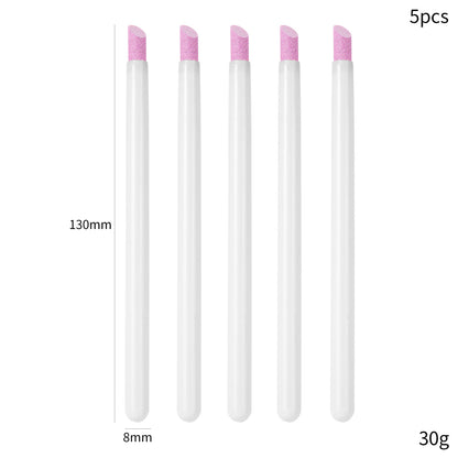 Quartz Nail Cuticle Pushers, Manicure Stick Nail Files, Grinding Pen Dead Skin Remover for Natural Nail Care Tools