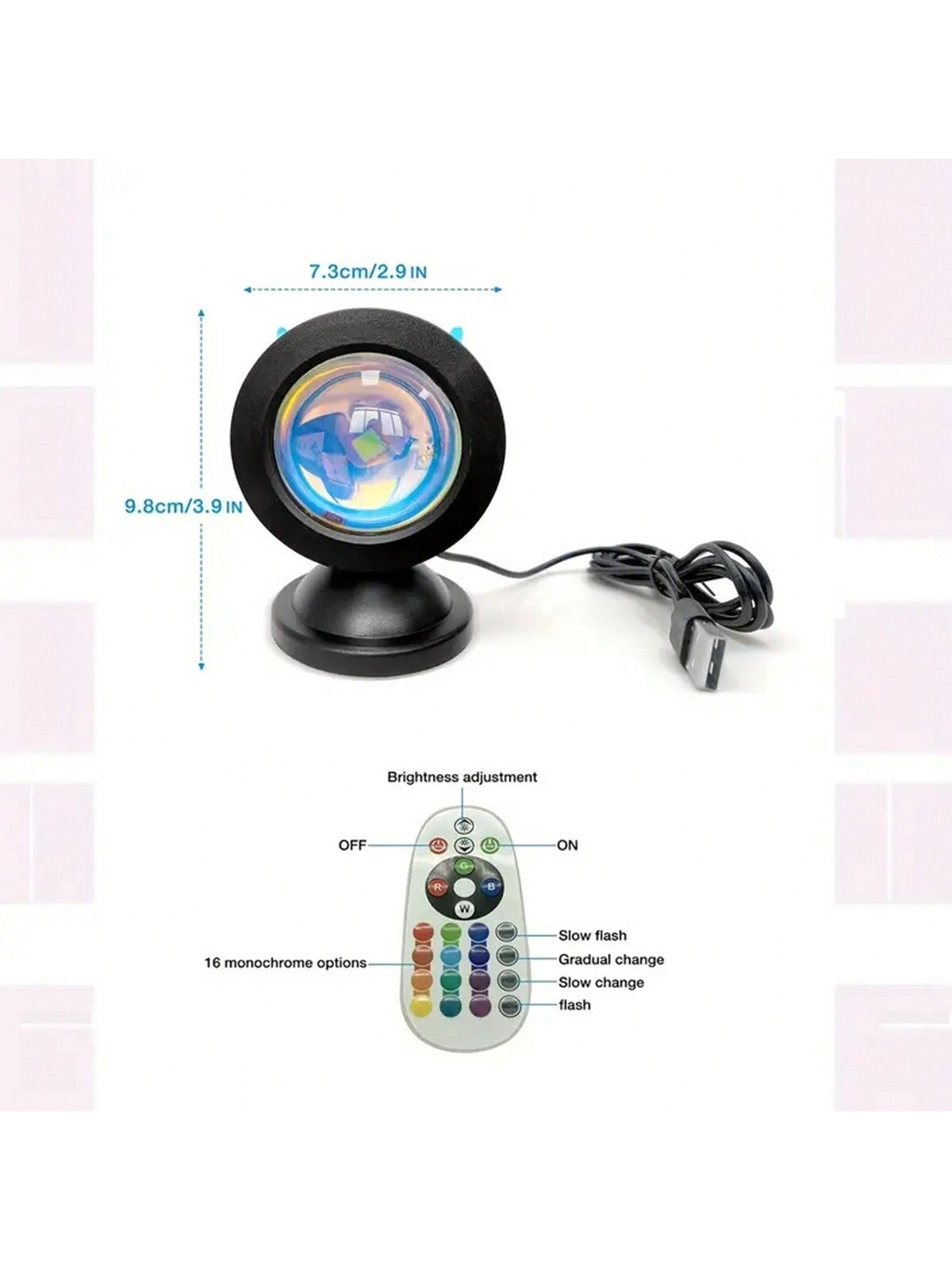 Ultimate Customized Sunset Lamp with Free Earbuds & Remote, 16 Colors for Bedroom Ambiance