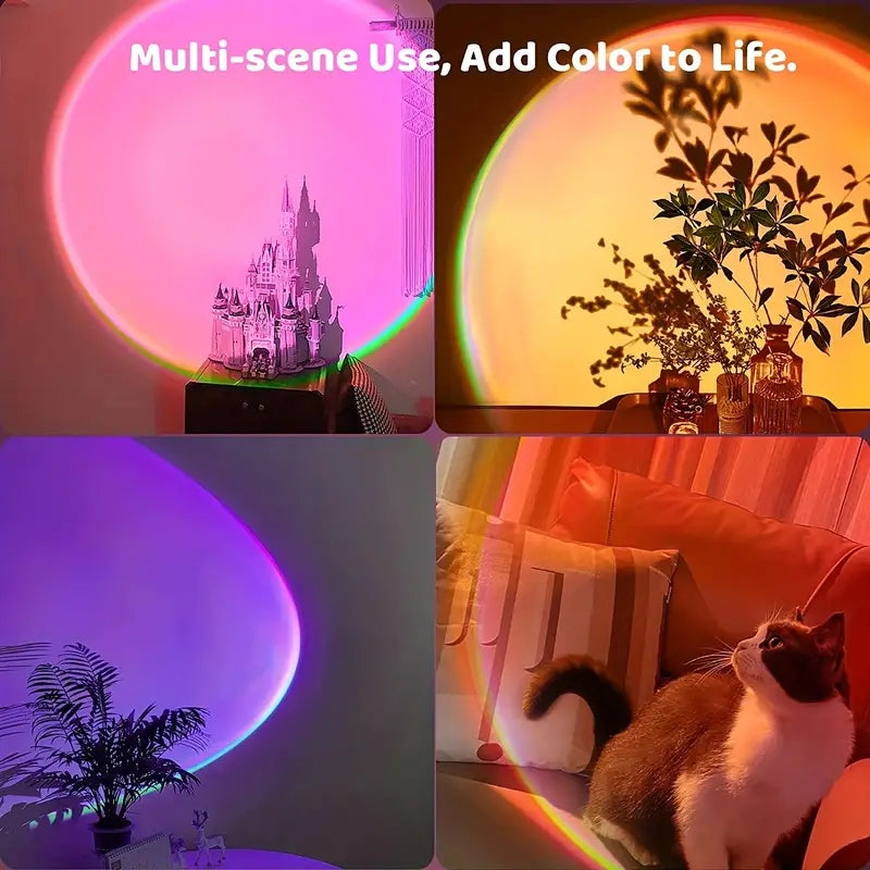 Ultimate Customized Sunset Lamp with Free Earbuds & Remote, 16 Colors for Bedroom Ambiance