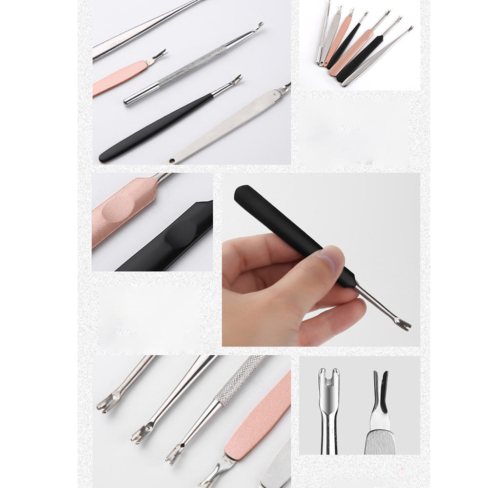 Professional V Shape Nail Cuticle Pushers Barb Dead Skin Fork Remover Toenail Pedicure Nail Care To 2