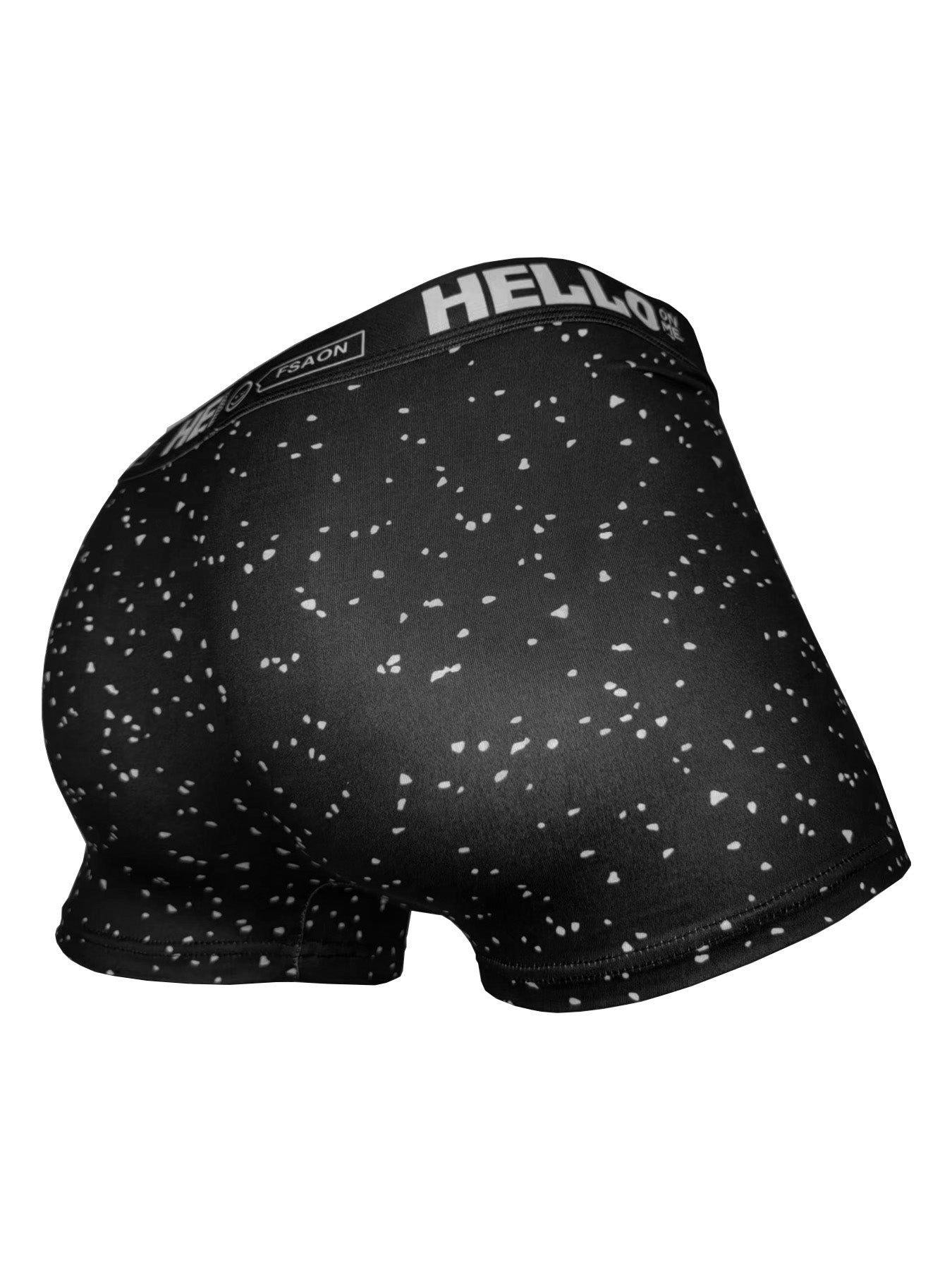 Men Milk Silk Boxers, HELLO Waistband Underwear, Comfortable Polka Dot Design Breathable Boxer Shorts