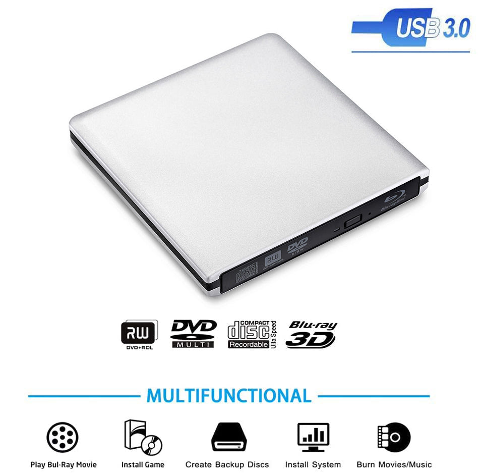 External USB 30 BluRay Burner Drive BDRE Writer 3D BDROM DVDCD Optical Drive For PC Laptop Desktop 1