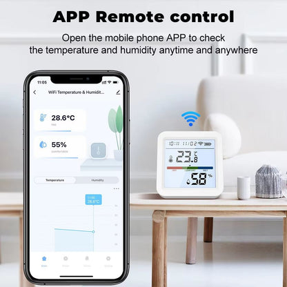 Tuya Smart WiFi  Zigbee Temperature And Humidity Sensor With Backlight Display And Voice Control 1