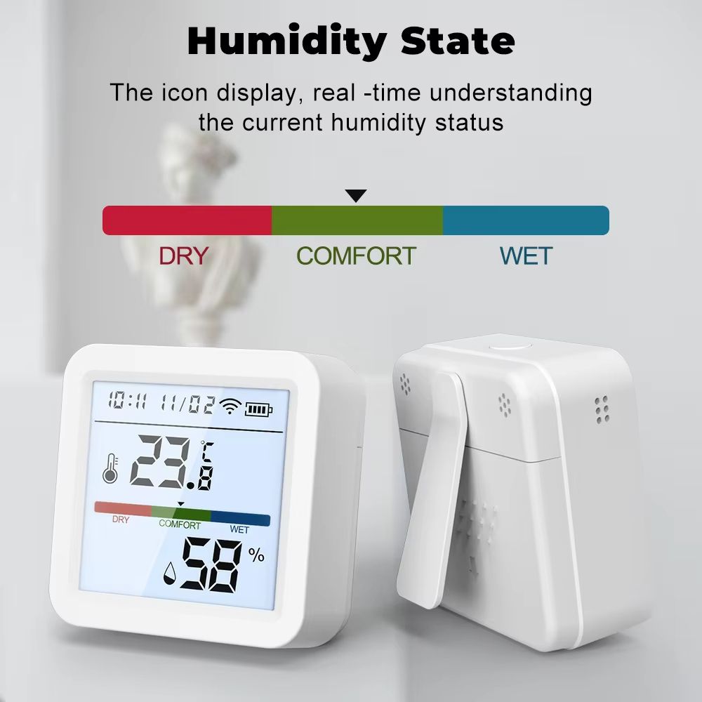 Tuya Smart WiFi  Zigbee Temperature And Humidity Sensor With Backlight Display And Voice Control 3