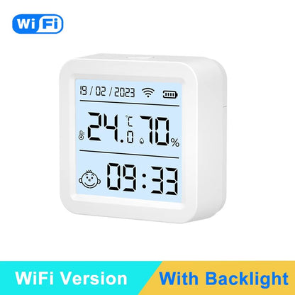 Tuya Smart WiFi  Zigbee Temperature And Humidity Sensor With Backlight Display And Voice Control 6