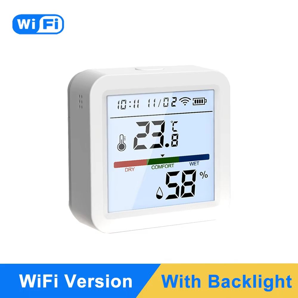Tuya Smart WiFi  Zigbee Temperature And Humidity Sensor With Backlight Display And Voice Control 7